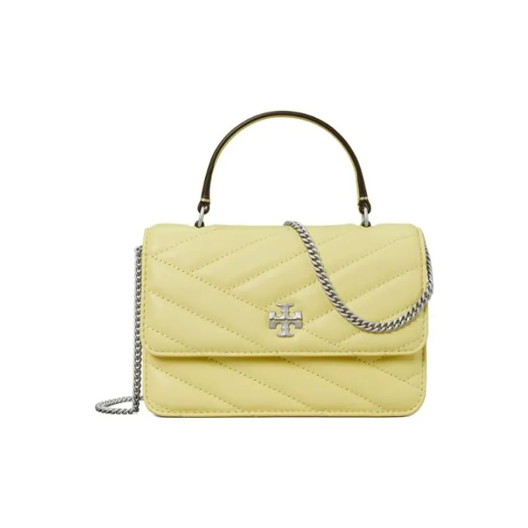 TORY BURCH Robinson Nappa Leather Portable Crossbody Bag, Shoulder Bag Mini Women's Light Yellow