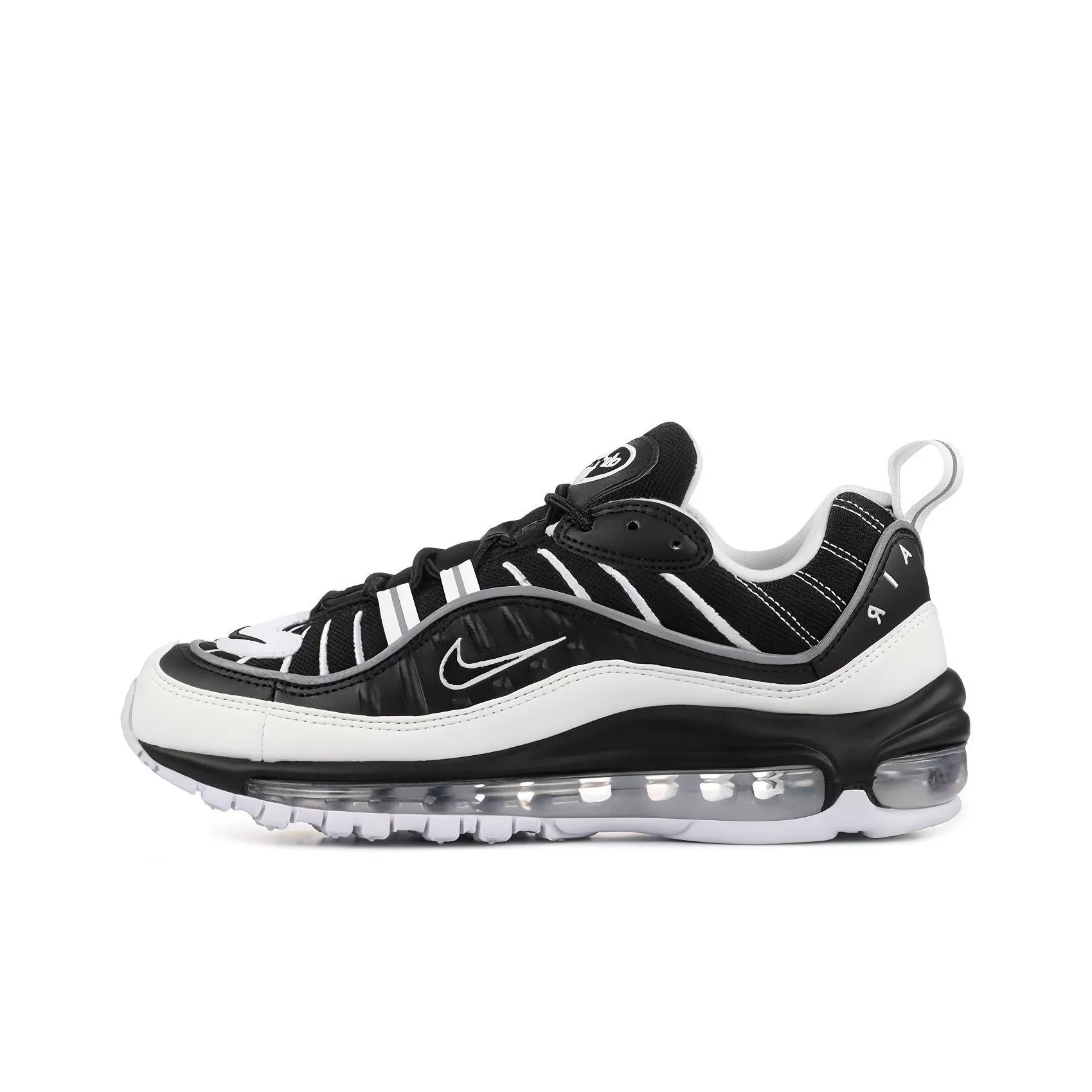 Nike Air Max 98 Low Топ Марафон Беговые кроссовки Женские Черный белый