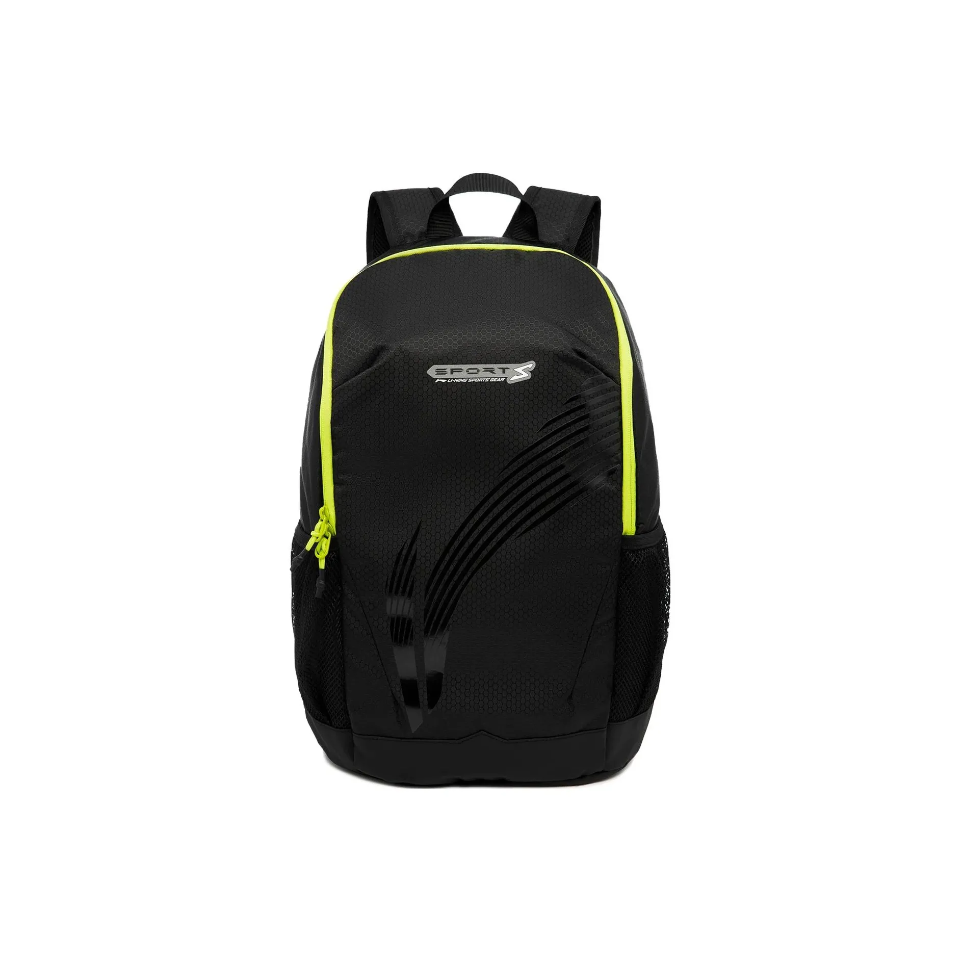 LiNing Fitness Series Polyester Backpack Black & Yellow Green