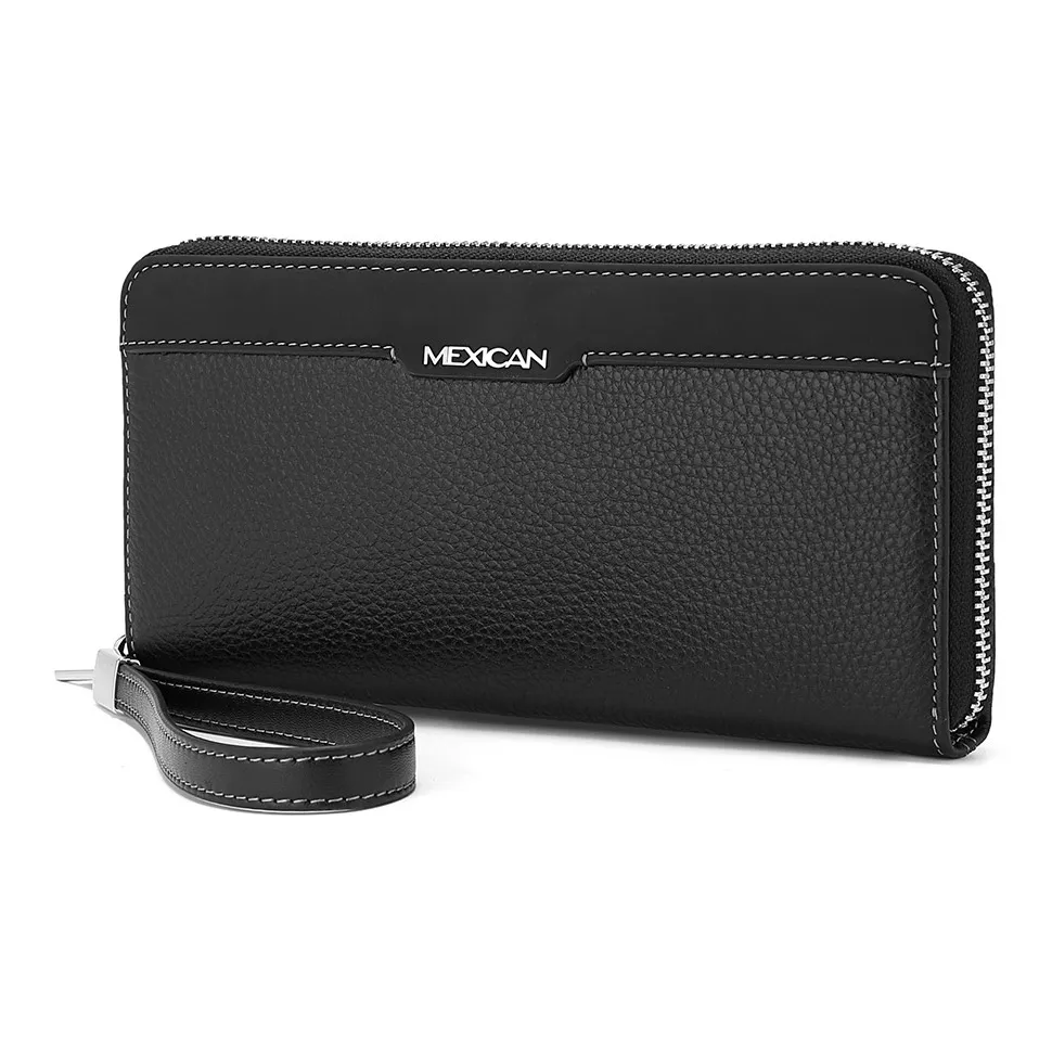 MEXICAN Коровья кожа Кошелек Клатч Стандартный Мужской Черный
