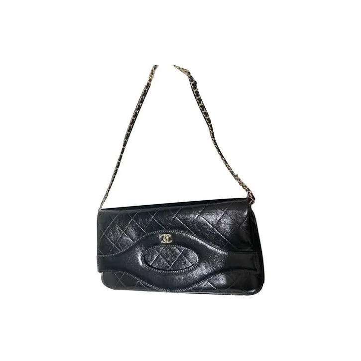 CHANEL Oil Wax Cow Leather Shoulder Bag, Portable Crossbody Bag Mini Women's Black