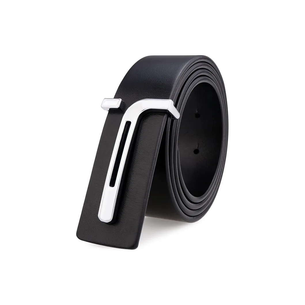 Cows Reign Минималистский стиль T-образный Деловой повседневный стиль Без рисунка Застежка Кожаные ремни Мужской Ширина 3,4 см