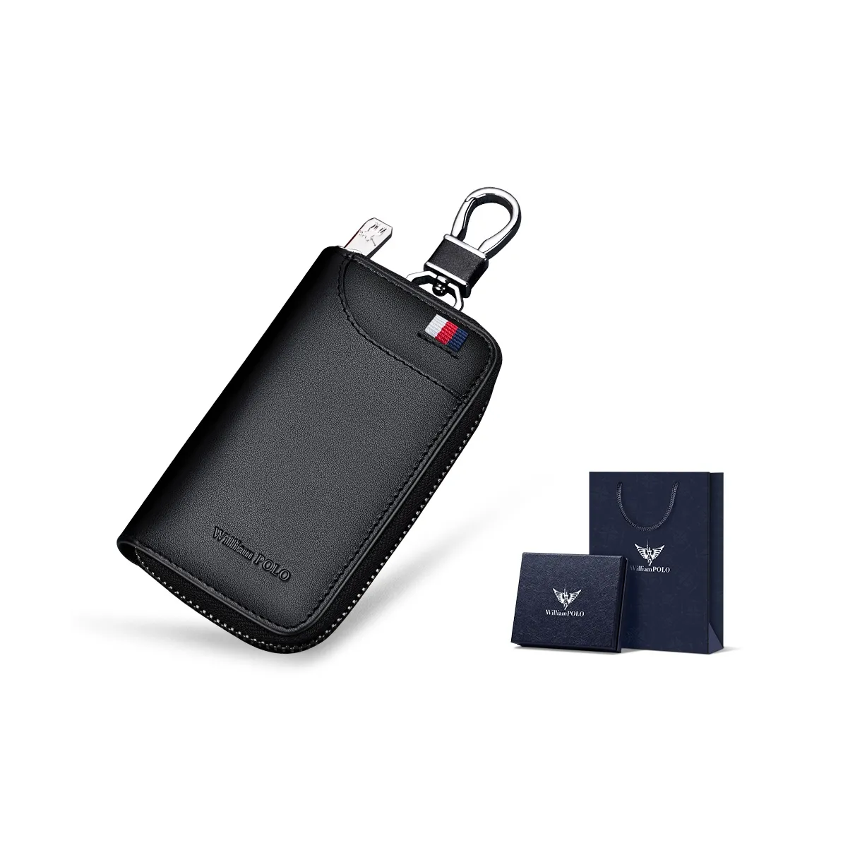 WilliamPOLO Корова Кожа Хранение Сумка Держатель для Карт Key Pouch Стандартный Мужской Черный Синий Кофейный