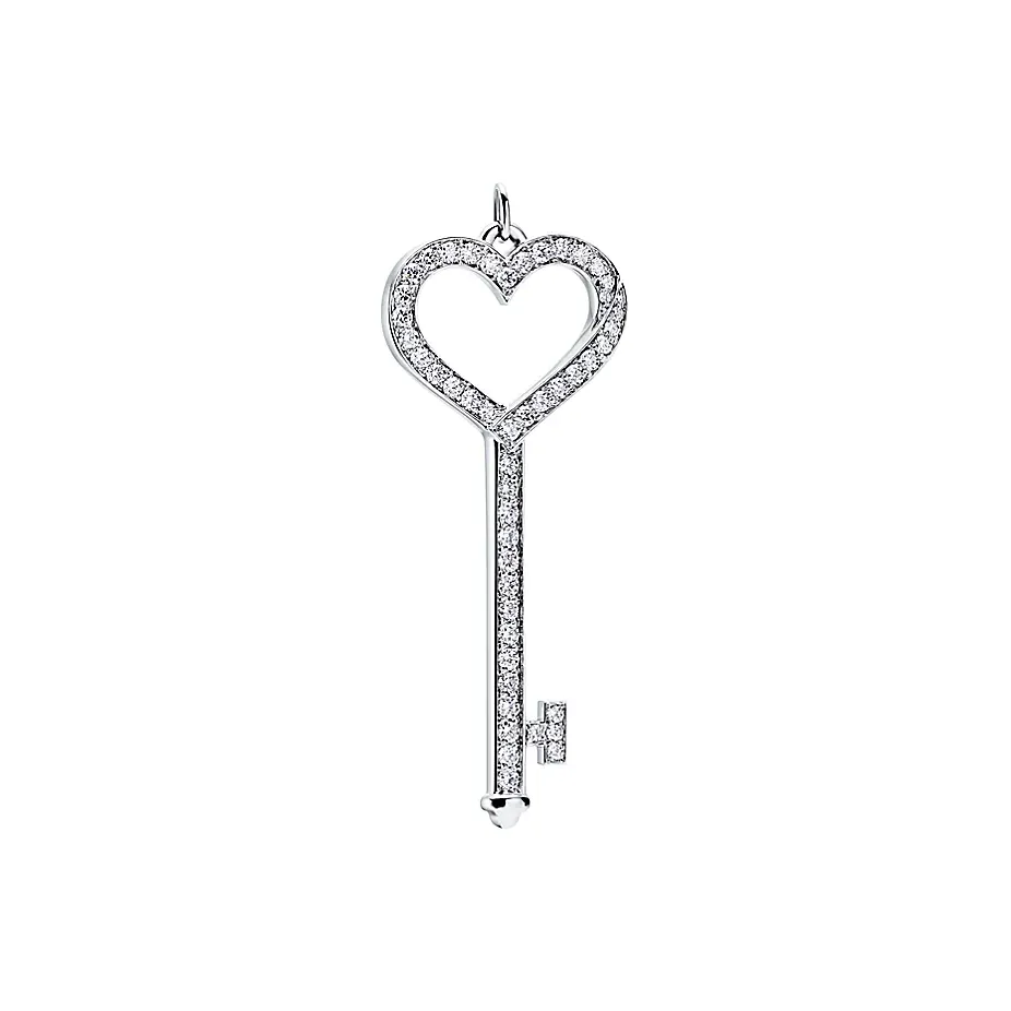 TIFFANY & CO. Platinum Diamond Pendants Unisex Silver