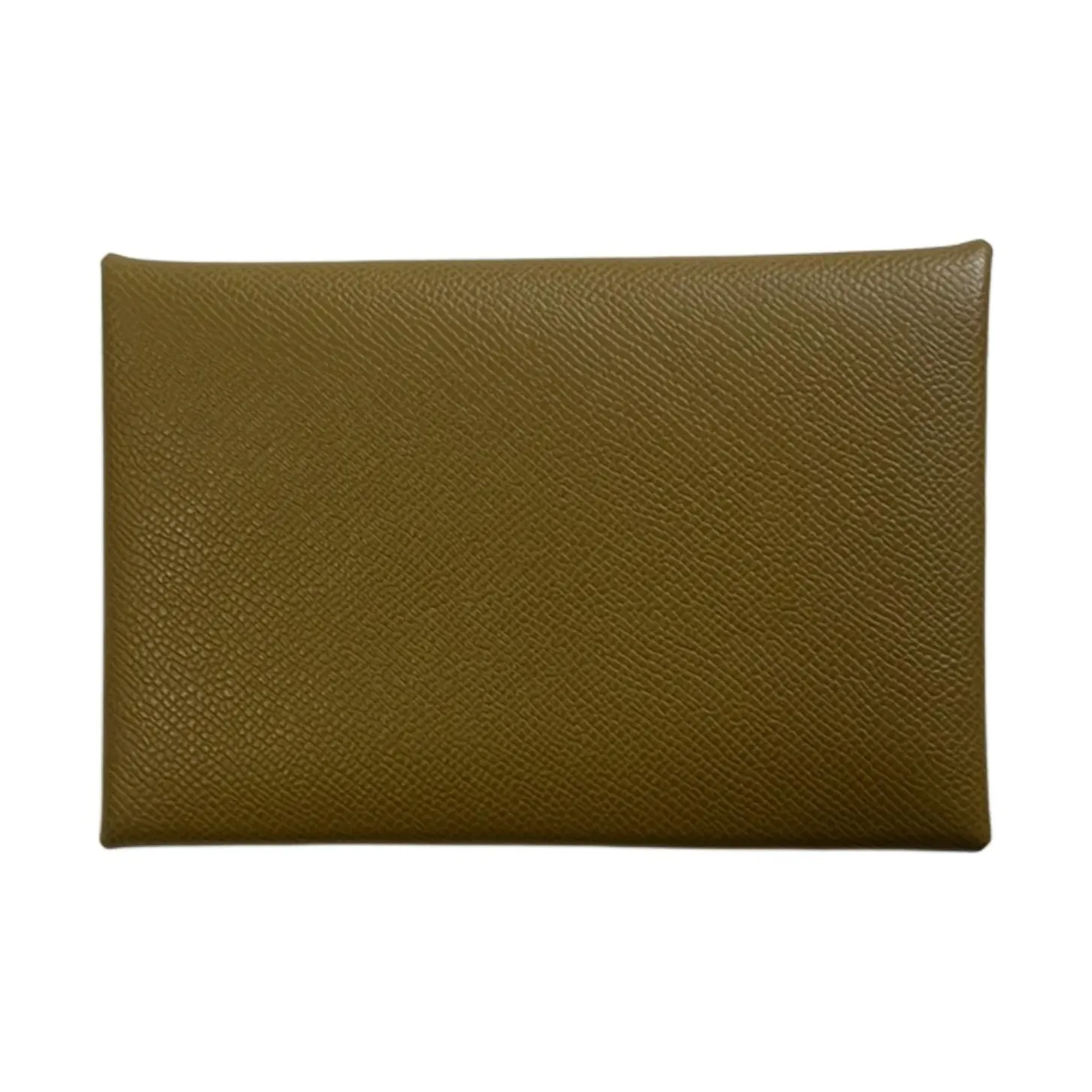 HERMES Calvi Madame Телячья кожа Держатель для карт Женские U8 Бронза Dore Медный Золотой