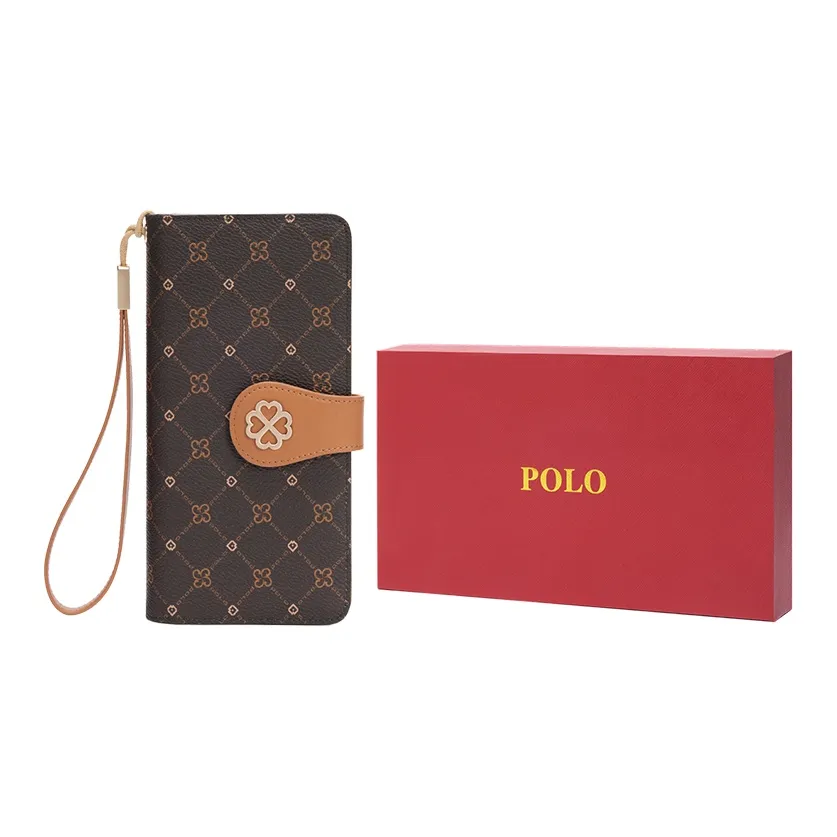 POLO PVC с синтетической кожей сумка на запястье для женщин клатч средний женские бежевый желтый кофейный серый