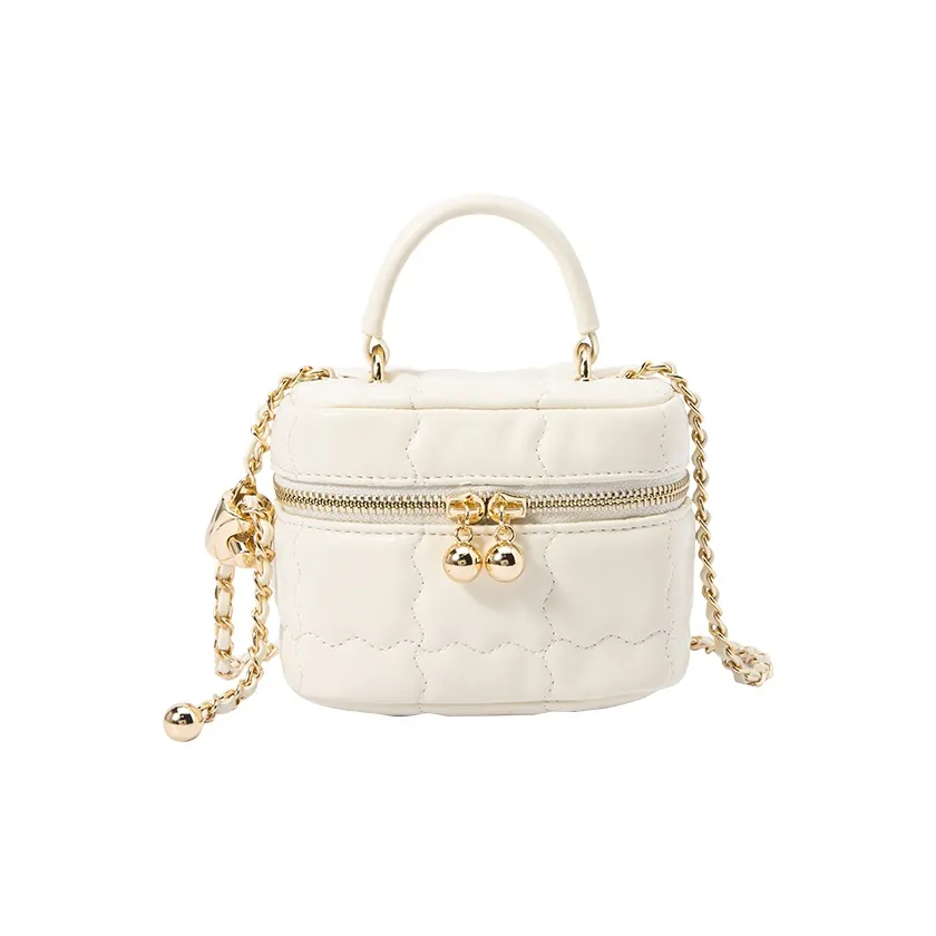 SEM R Металл Цепочка Makeup Bag Сумка для коробок Сумка Сумка через плечо Сумка через плечо Мини Женские Крем Series