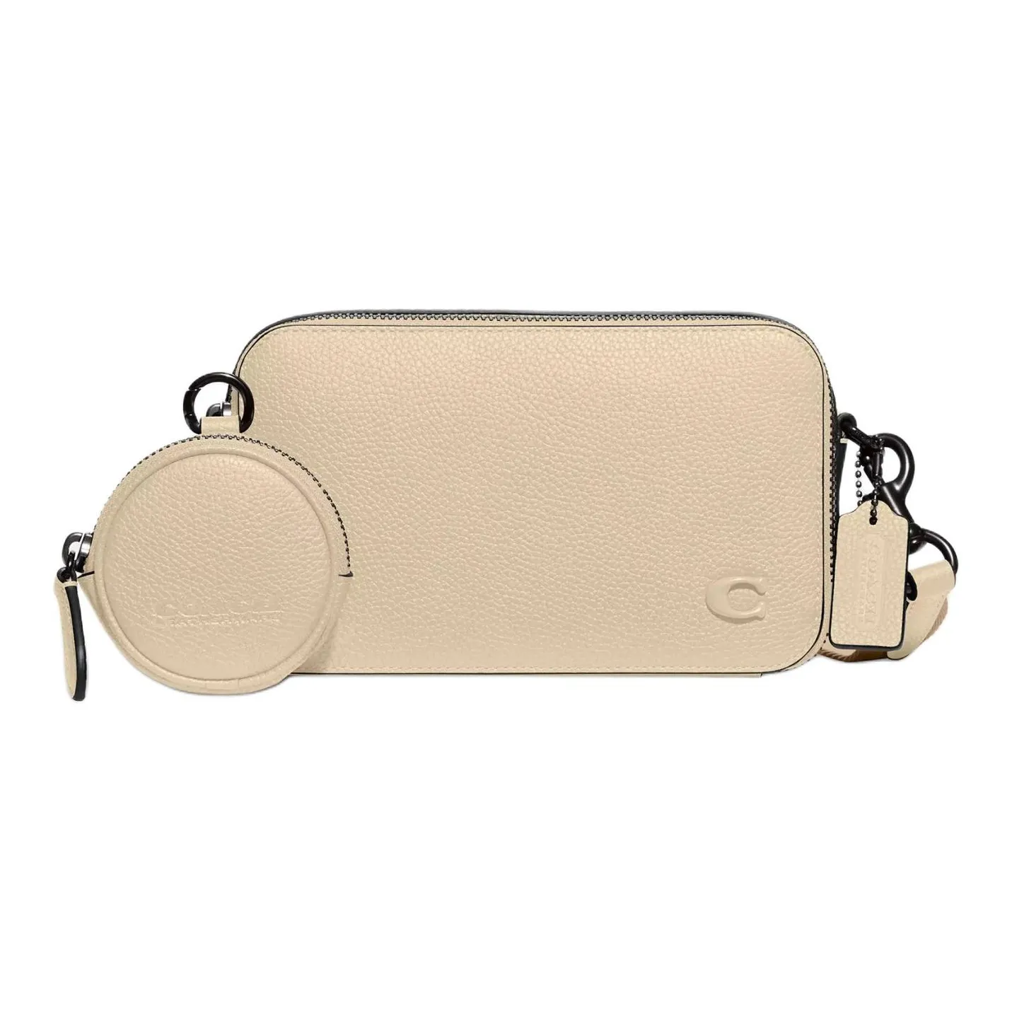 COACH Charter Soft Polished Pebbled Leather Shoulder Bag, Crossbody Bag Trumpets Men's Ivory