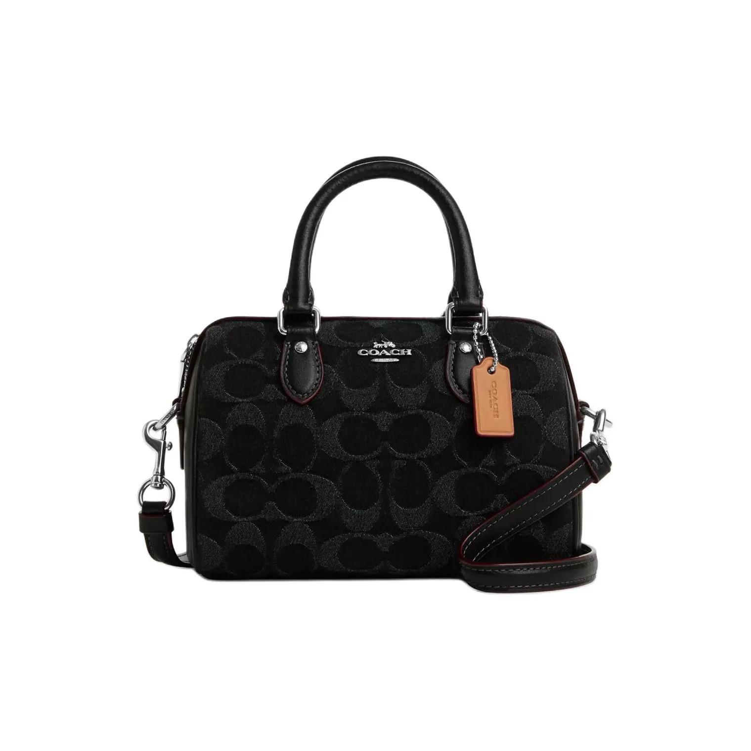 COACH Rowan Denim Handbag Shoulder Bag Crossbody Bag Mini Women
s Black
