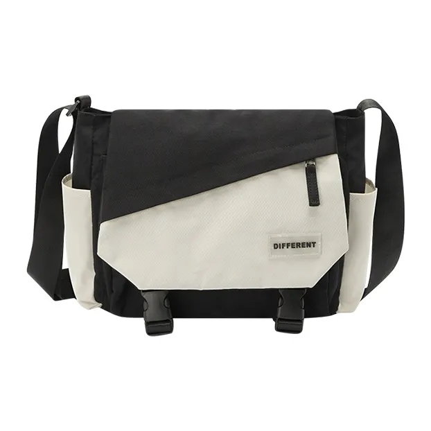 SEM R Нейлоновая сумка для доставки сумка через плечо средняя унисекс черный тон экрю черный