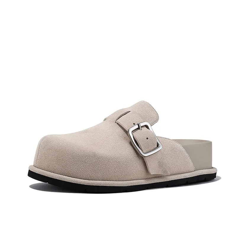 BELLALILY Резиновая подошва противоскользящая обувь Birkenstock женские абрикосовые домашние тапочки