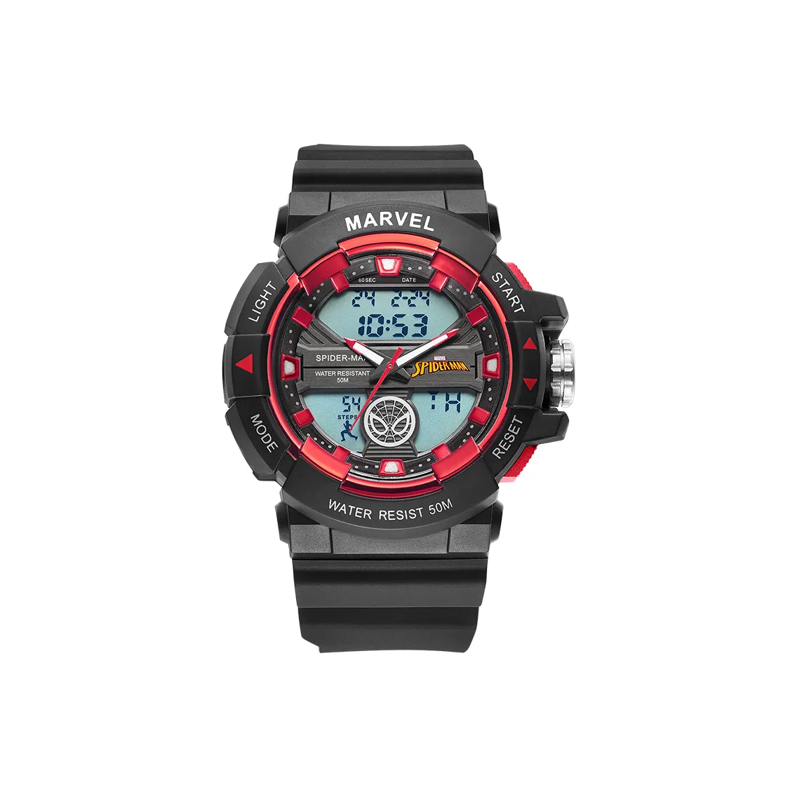 MARVEL Hero Collection Electronic Механизм Резиновый Ремешок Часы Мужские Черный Циферблат MV 81109B2