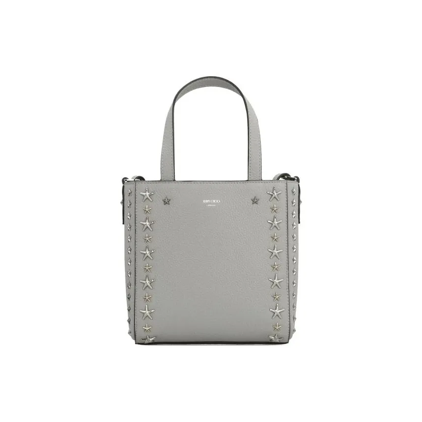 Jimmy Choo Calfskin Tote Bag Shopping Bag Shoulder Bag Crossbody Bag Handbag Mini Unisex Gray