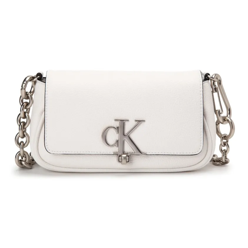 CALVIN KLEIN Synthetic Material Shoulder Bag Women's Moon White