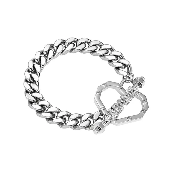 BABAMA Браслет из титановой стали кубинская цепь унисекс