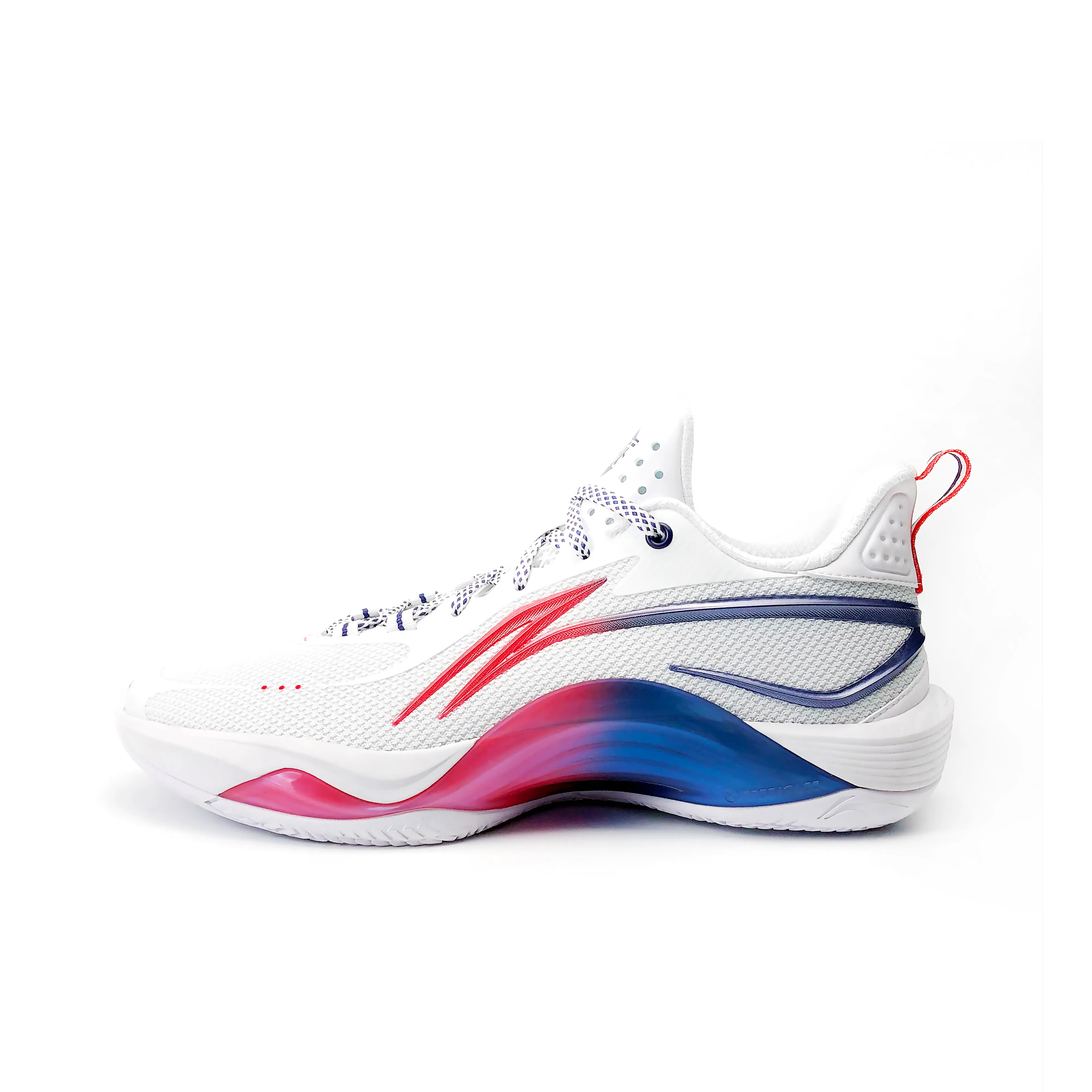 LiNing Shining CBA Guangzhou Southern Tigers PE Slip Resistant Balance Low Top Basketball Shoes Unisex White Blue