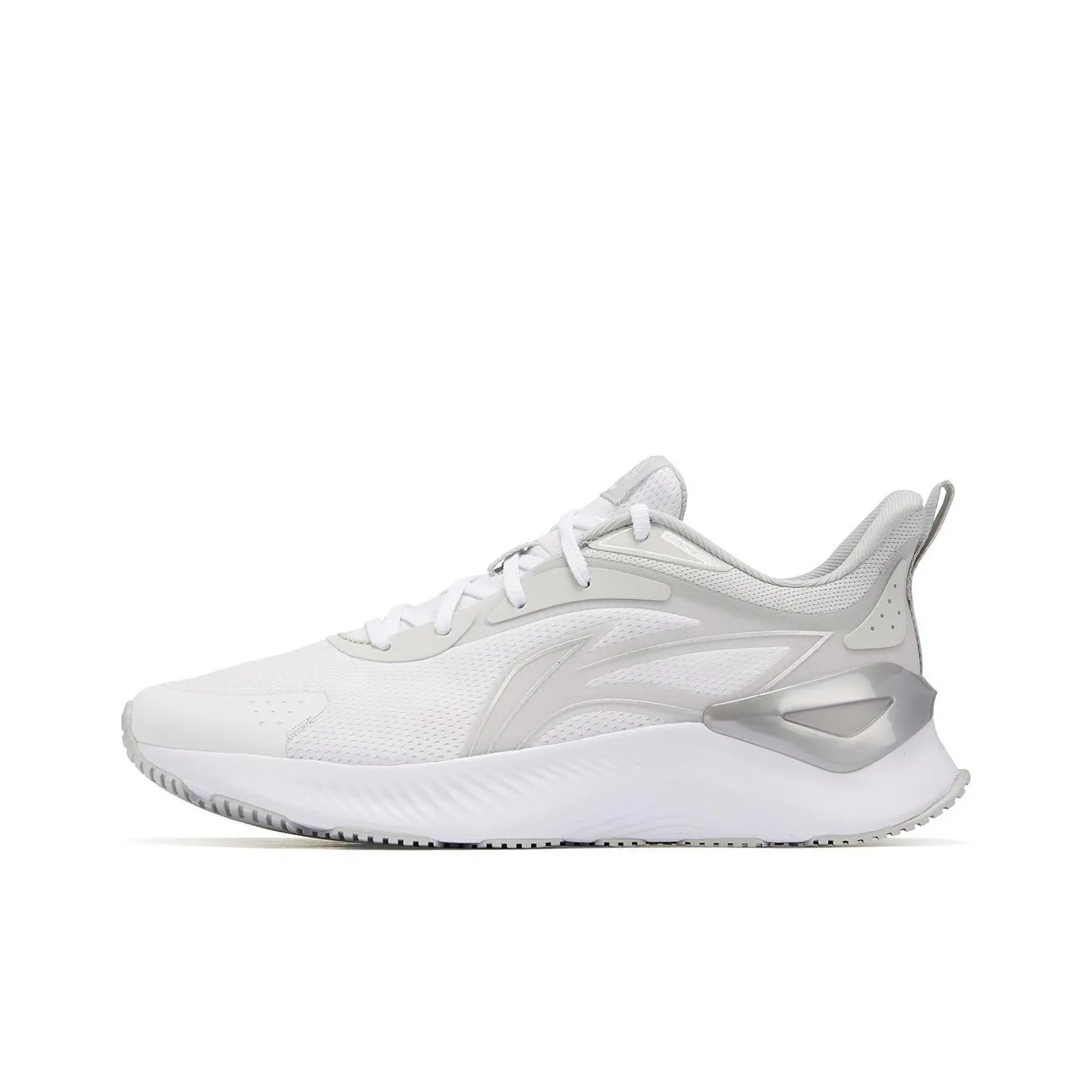 LiNing YueYing 3.0 Cushioning Abrasion Resistant Breathable Low Top Sprint Running Shoes Men's White Gray