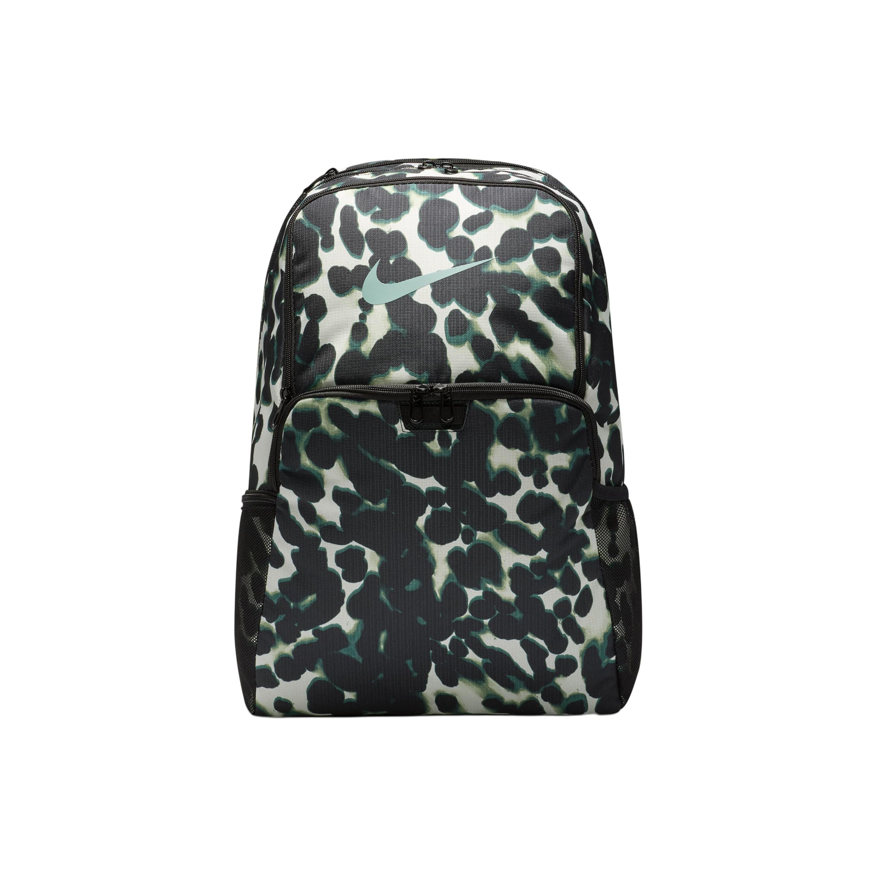 nike black leopard print backpack