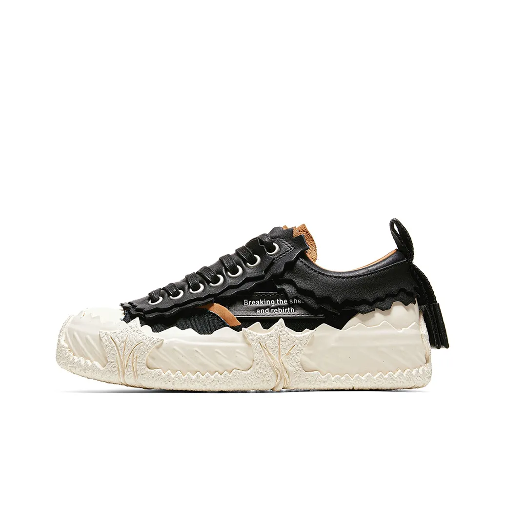 CHOUCHOUS Skateboard Shoes Unisex Low Top Black/White