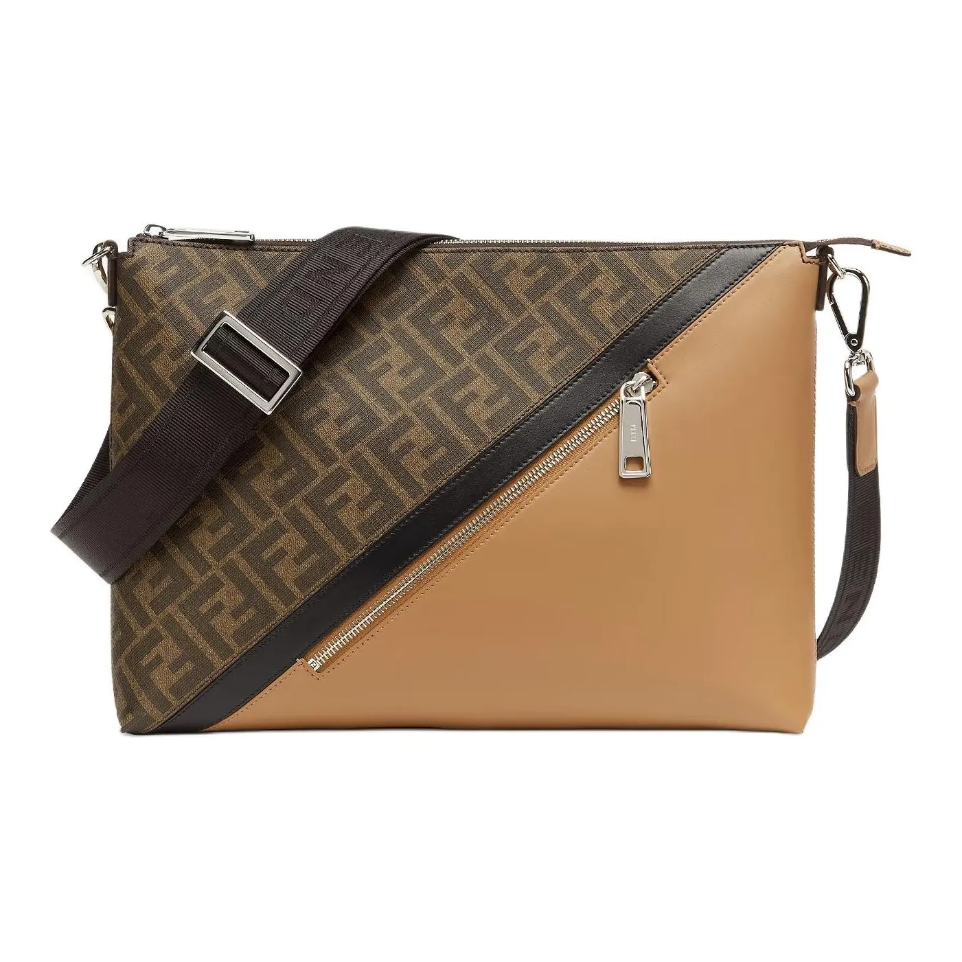 FENDI Canvas Messenger Bag, Crossbody Bag, Shoulder Bag Men's Brown