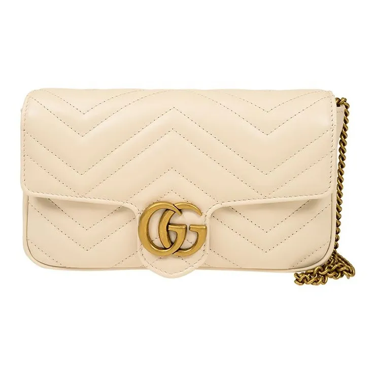 GUCCI GG Marmont Leather 2-in-1 Combo Bag Shoulder Bag Crossbody Bag Mini Women's White/Black