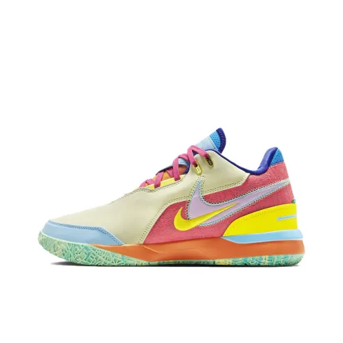 NIKE LeBron NXXT Gen Баскетбольные кроссовки Низкие Топ Розовые, фиолетовые, желтые Мужские