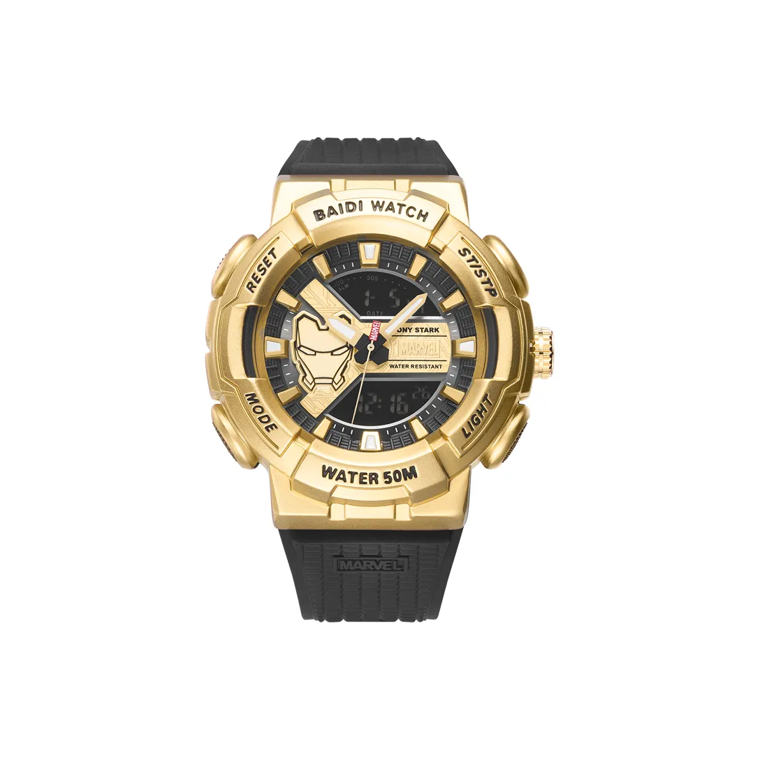 MARVEL Hero Collection Электронный Механизм TPU Ремешок Часы Мужские Часы Золотой Циферблат M 5039G
