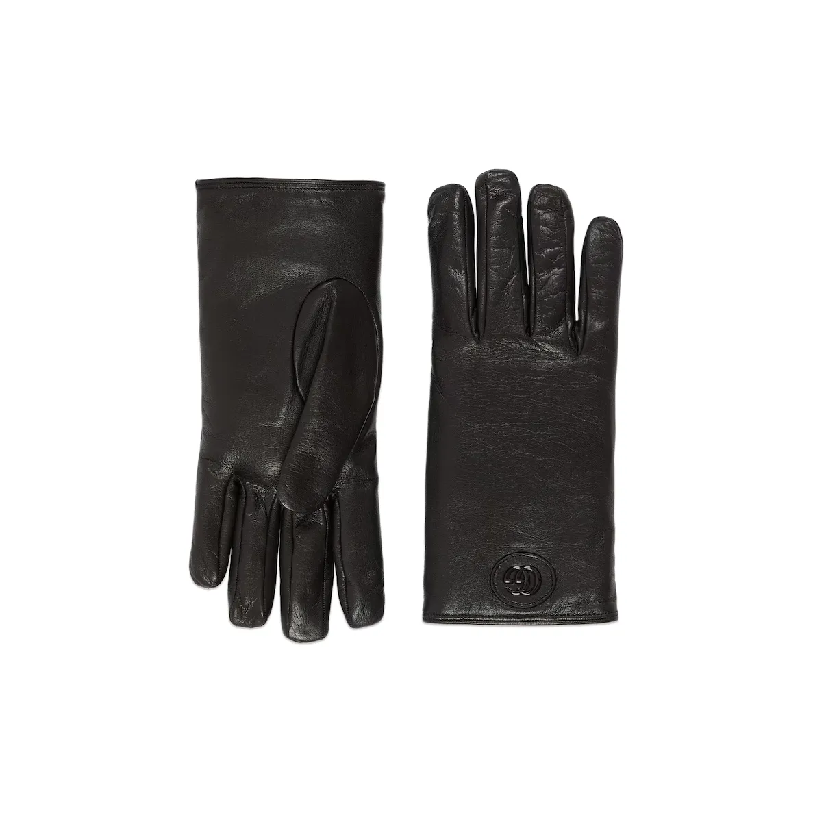 GUCCI Leather Gloves Men's Black