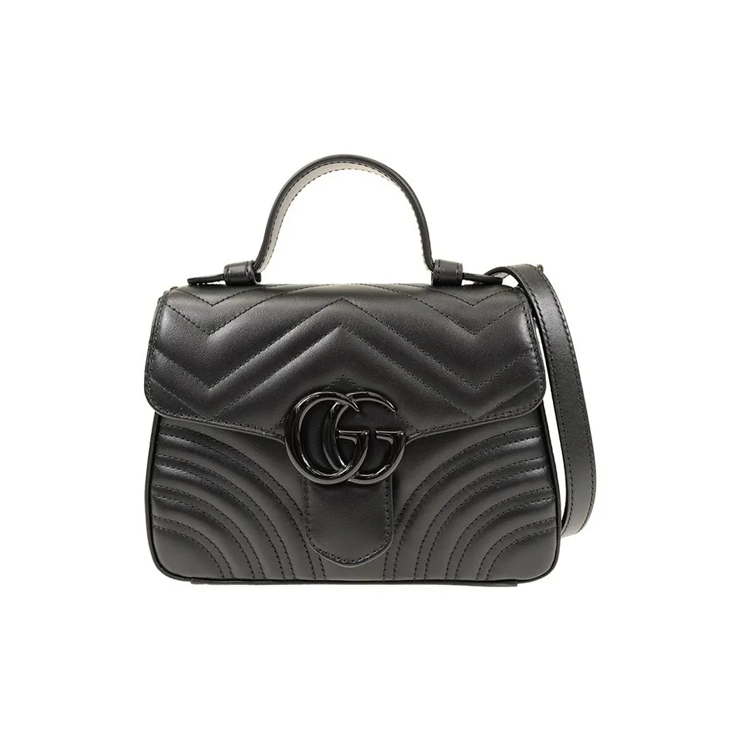 GUCCI Marmont Quilted Leather Messenger Bag, Chain Bag, Shoulder Bag, Crossbody Bag, Handbag Mini Women's Black