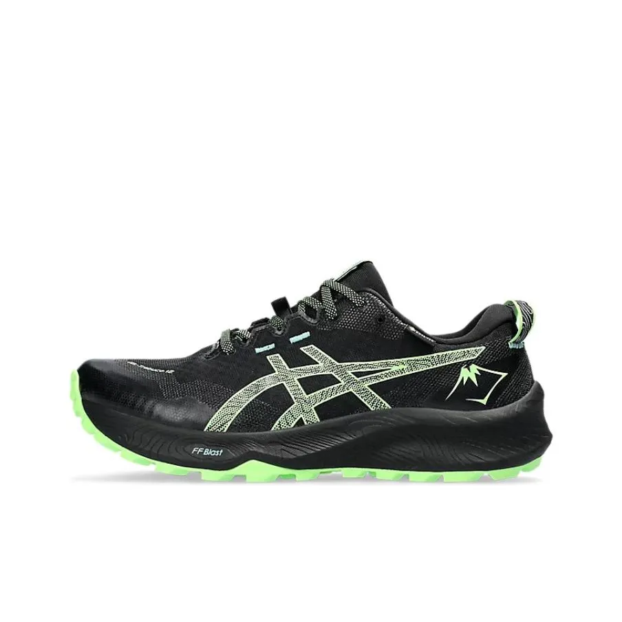 Asics Gel Trabuco 12 Low Top Trail Беговые кроссовки Мужские Черные Зеленые