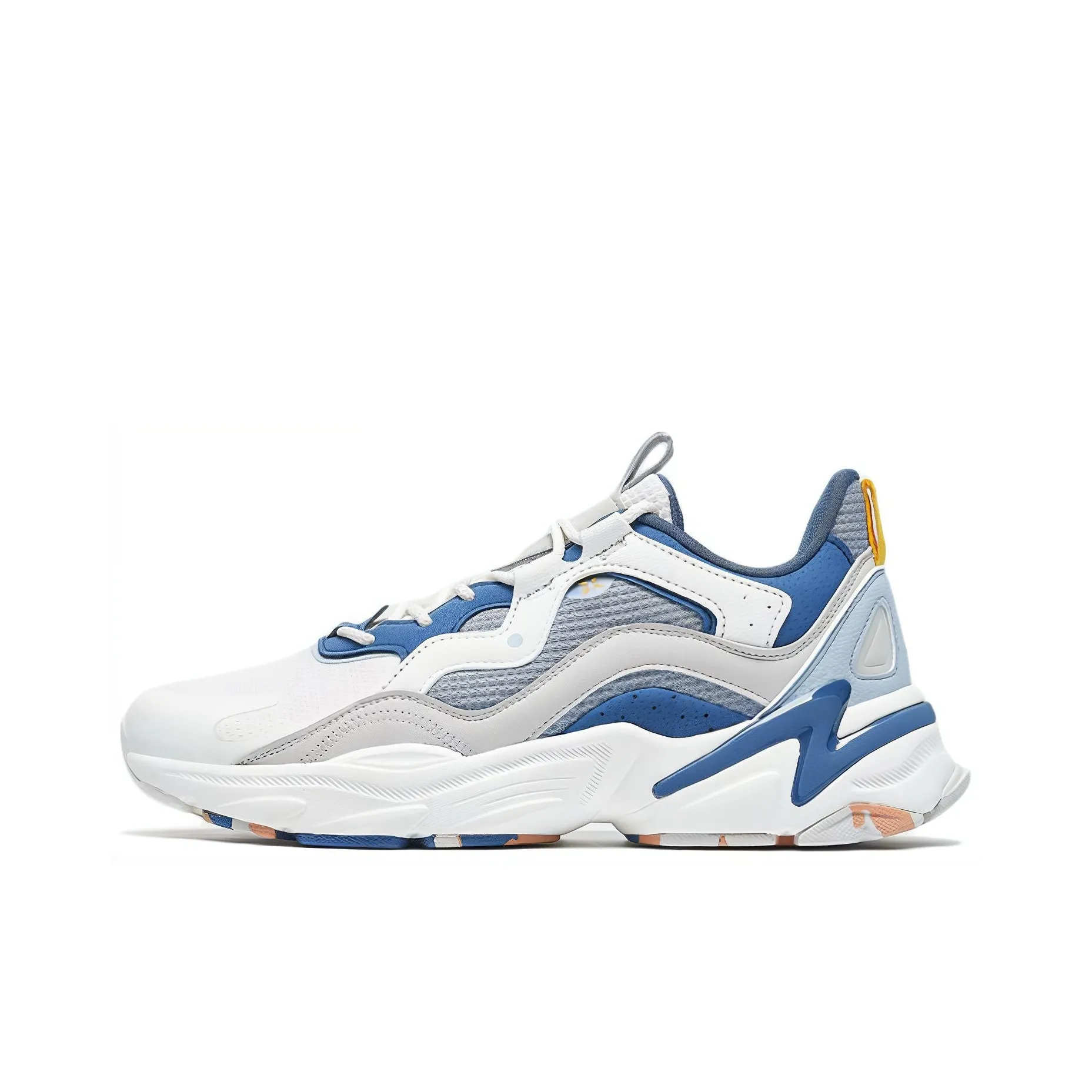 XTEP 48° Slip Resistant, Abrasion Resistant, Lightweight Low Top Casual Shoes Men's White Gray Blue