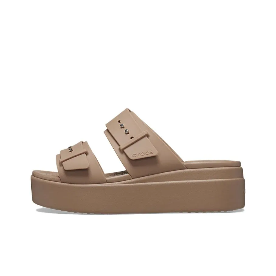 Crocs Brooklyn Sandal Low Wedge 'Latte' Women's