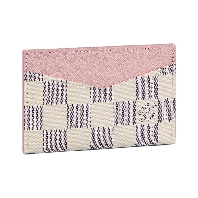 LOUIS VUITTON Холст Воловья кожа Сумка из холста Держатель для карт Держатель для карт Женский Балетный розовый