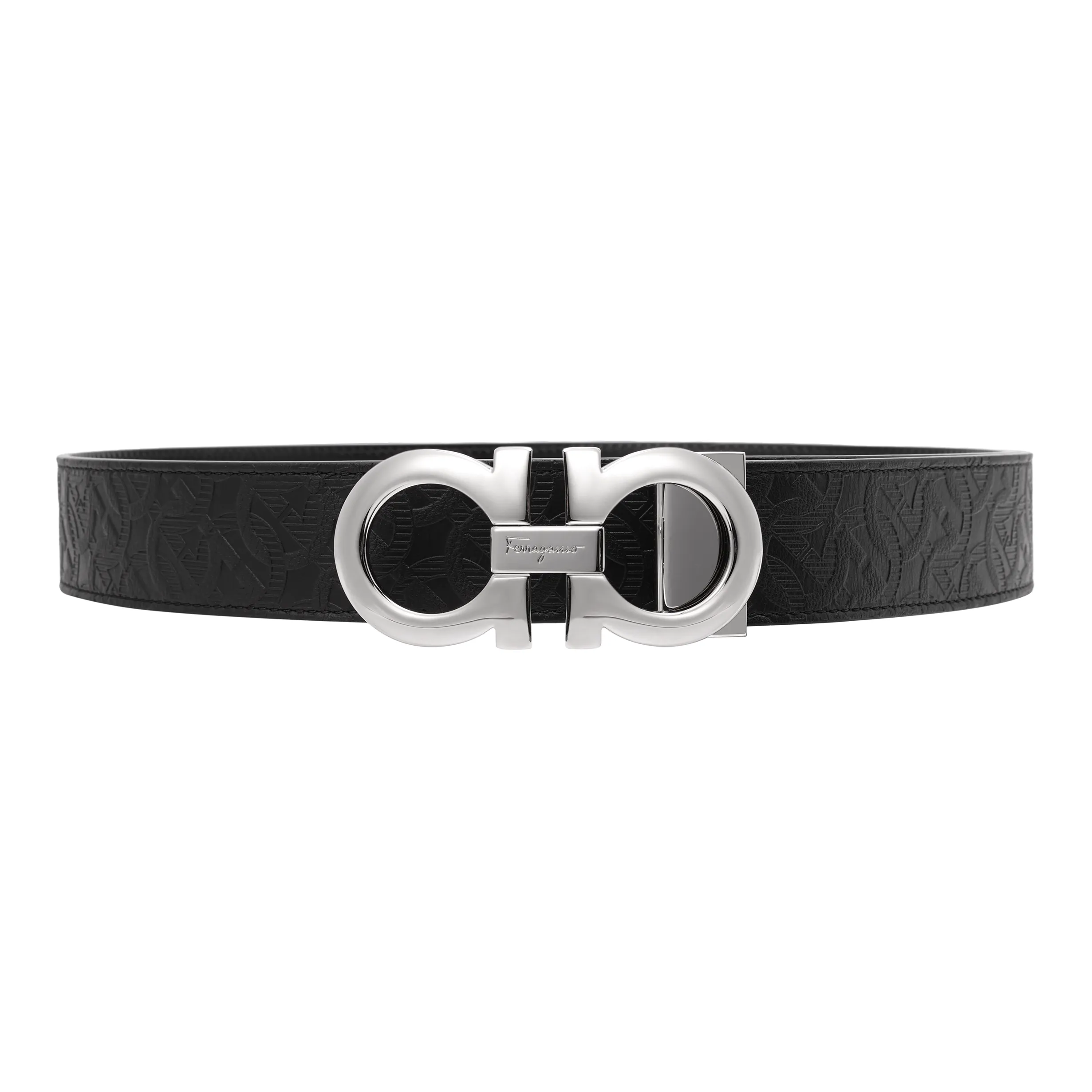 Ferragamo Reversible And Adjustable Gancini Belt Embossed