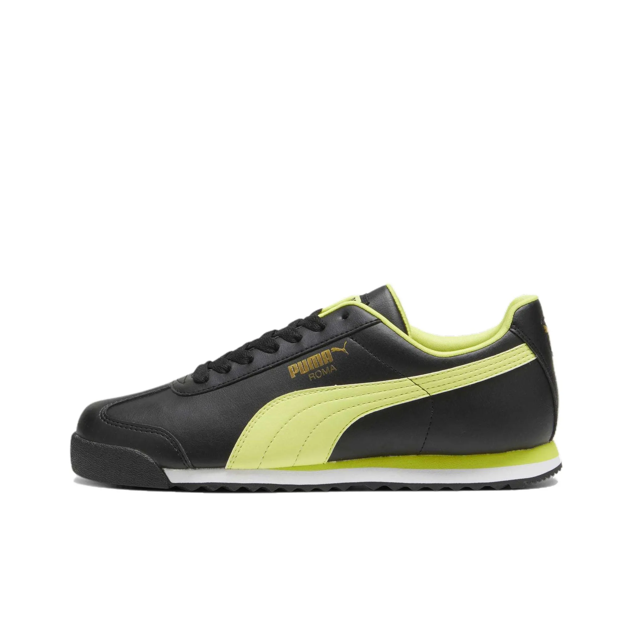 PUMA Roma Basic + Black Lime Sheen