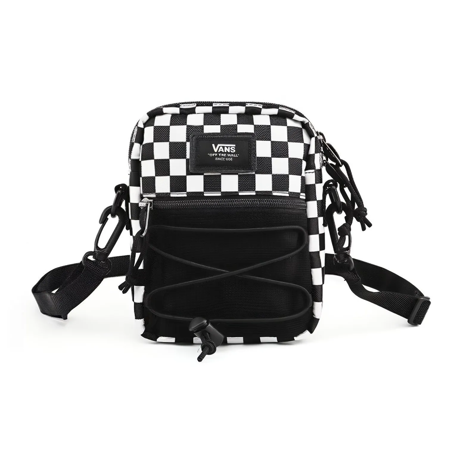 Vans Polyester Shoulder Bag, Crossbody Bag Regular Unisex Black White