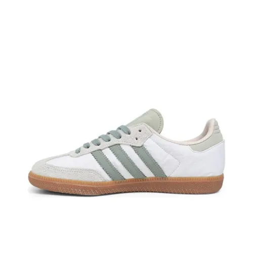 Adidas SAMBA OG Кроссовки для скейтбординга Низкие Бело-зеленые Женские