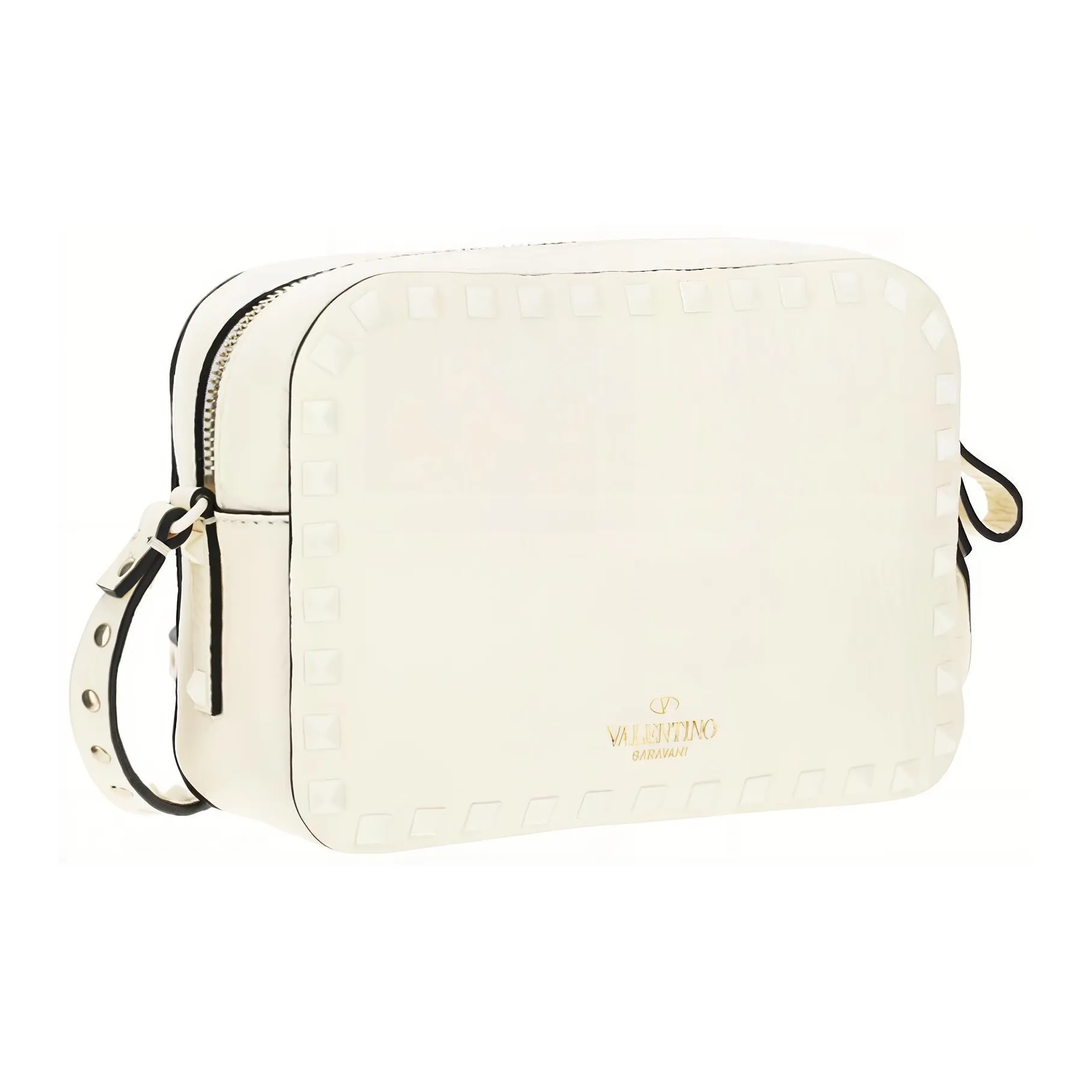 Valentino Rockstud Calfskin Shoulder Bag Crossbody Bag Women's White