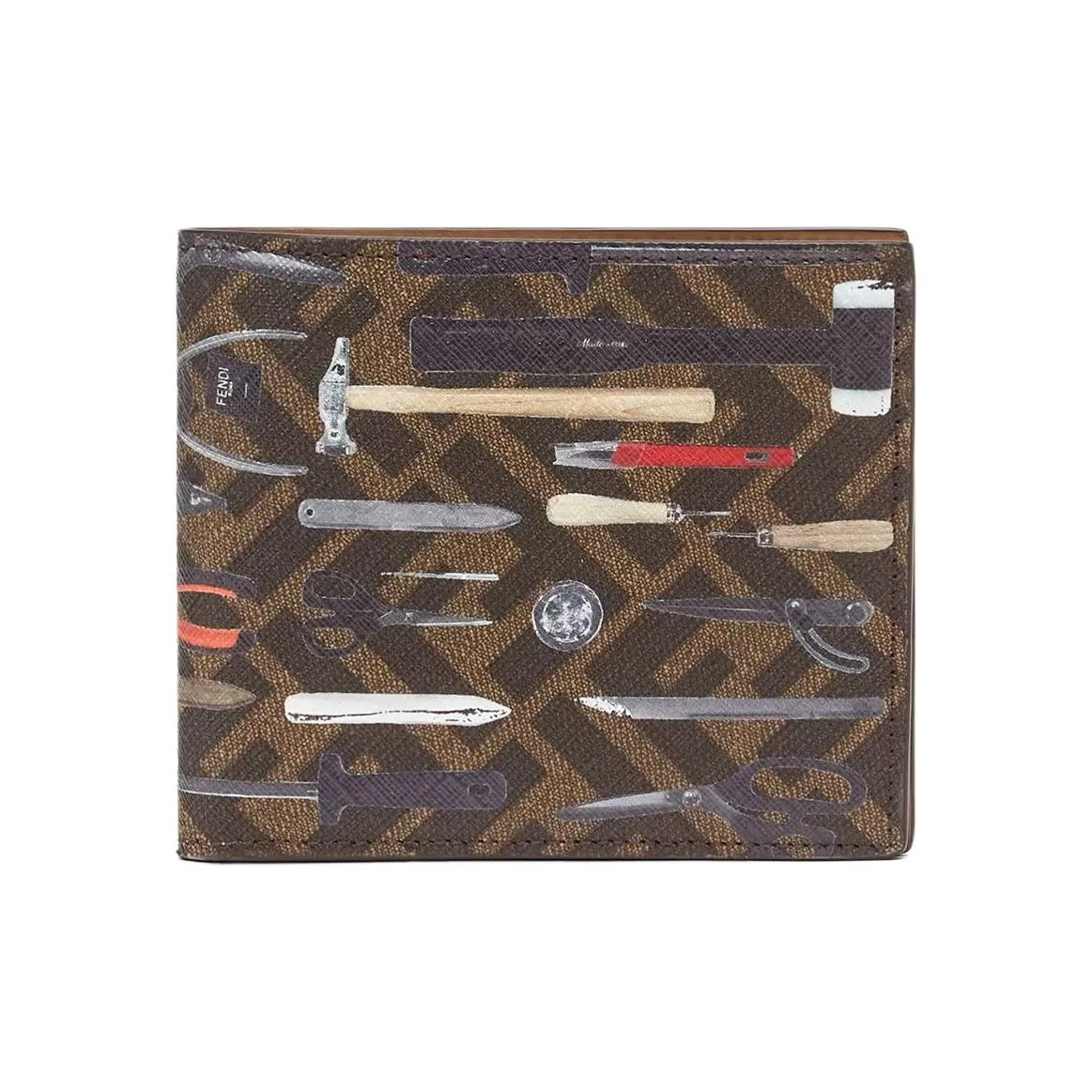 FENDI FF Canvas Wallet Men's Brown