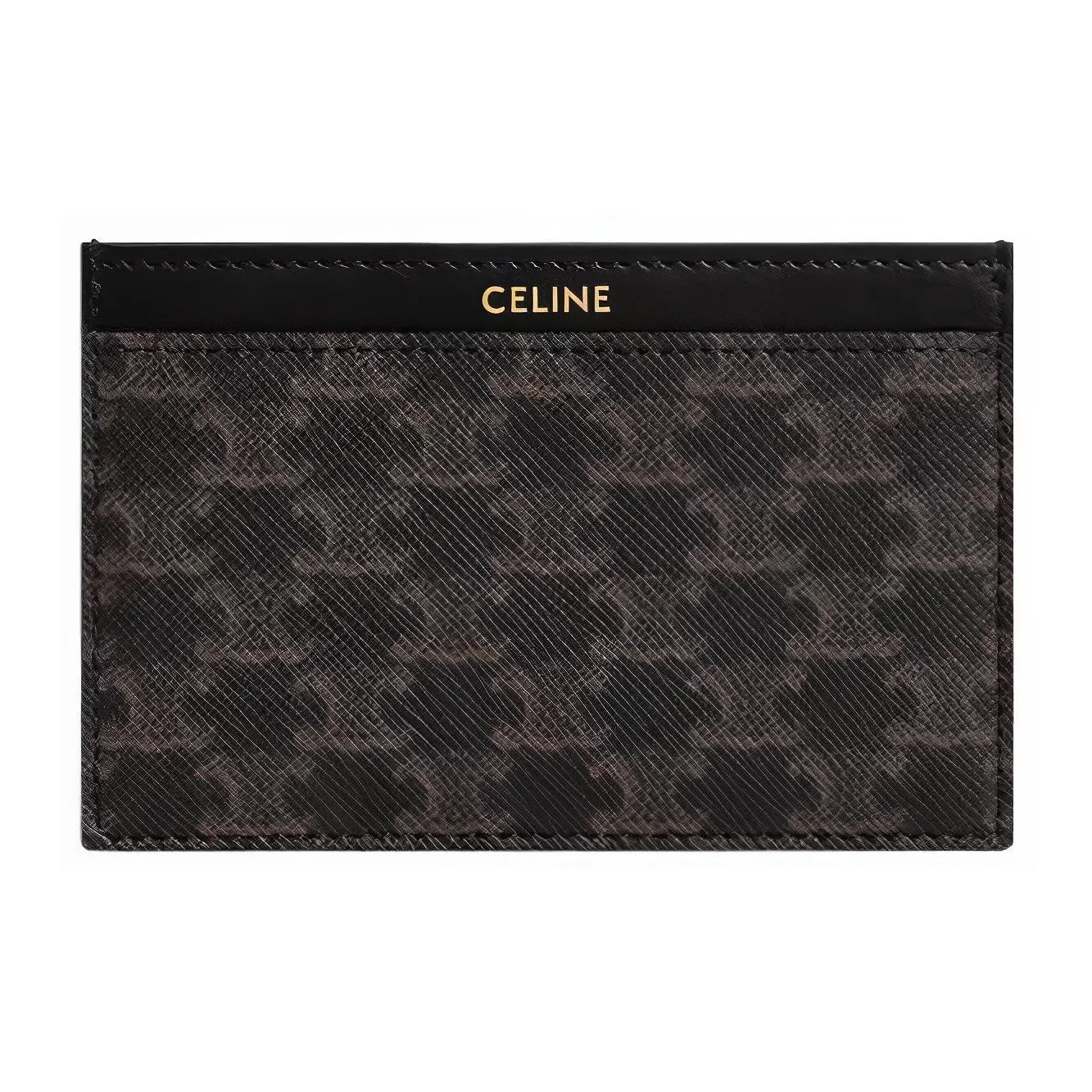 CELINE Triomphe Коровья кожа Обметка Держатель для карт Мужской Черный