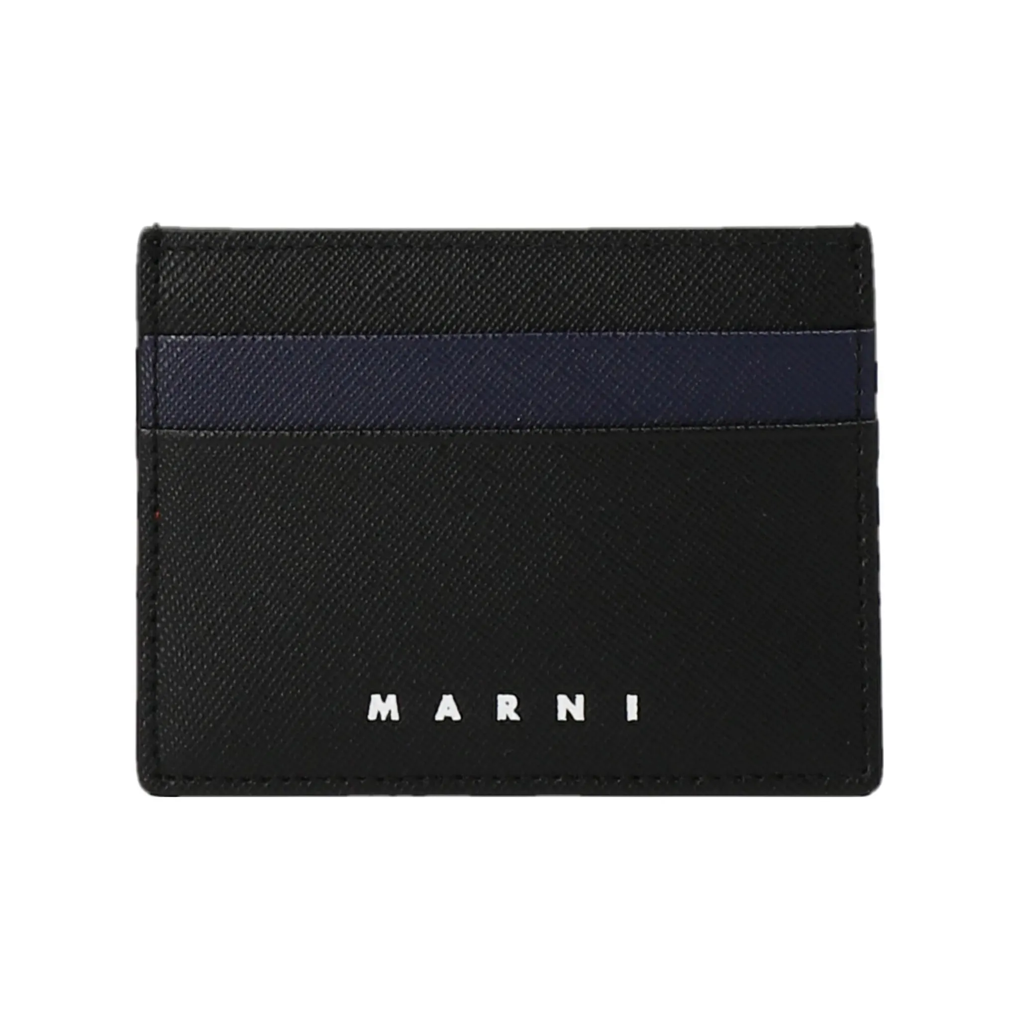 MARNI GRAIN LEATHER Кожаный держатель для карт Держатель для карт Мужской Черный