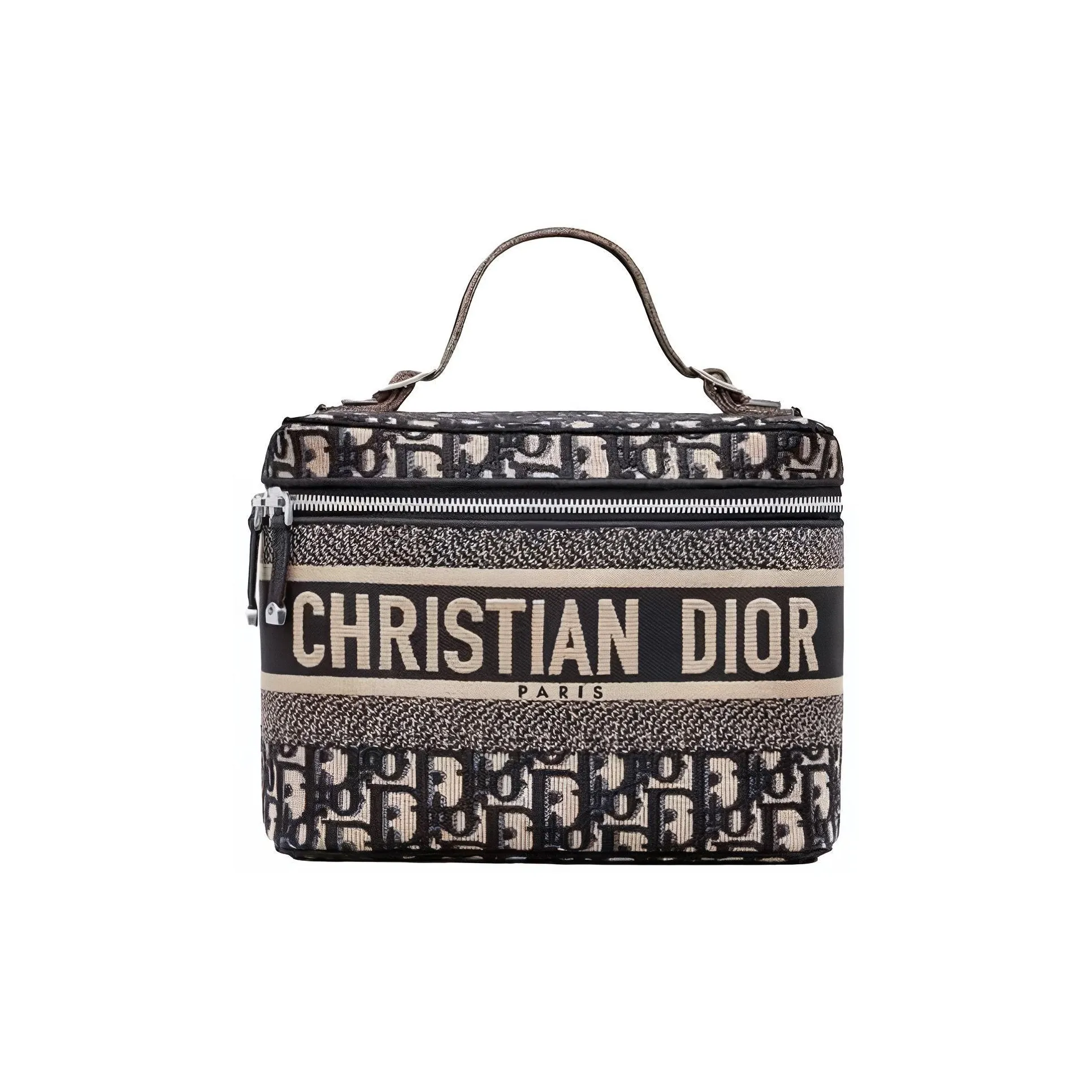 DIOR DiorTravel Embroidery Makeup Bag, Toiletry Bag, Travel Storage Bag, Handbag Regular Women's Denim Blue