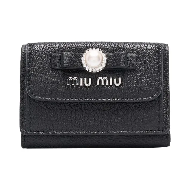 MIU MIU Leather Wallet Women's Black
