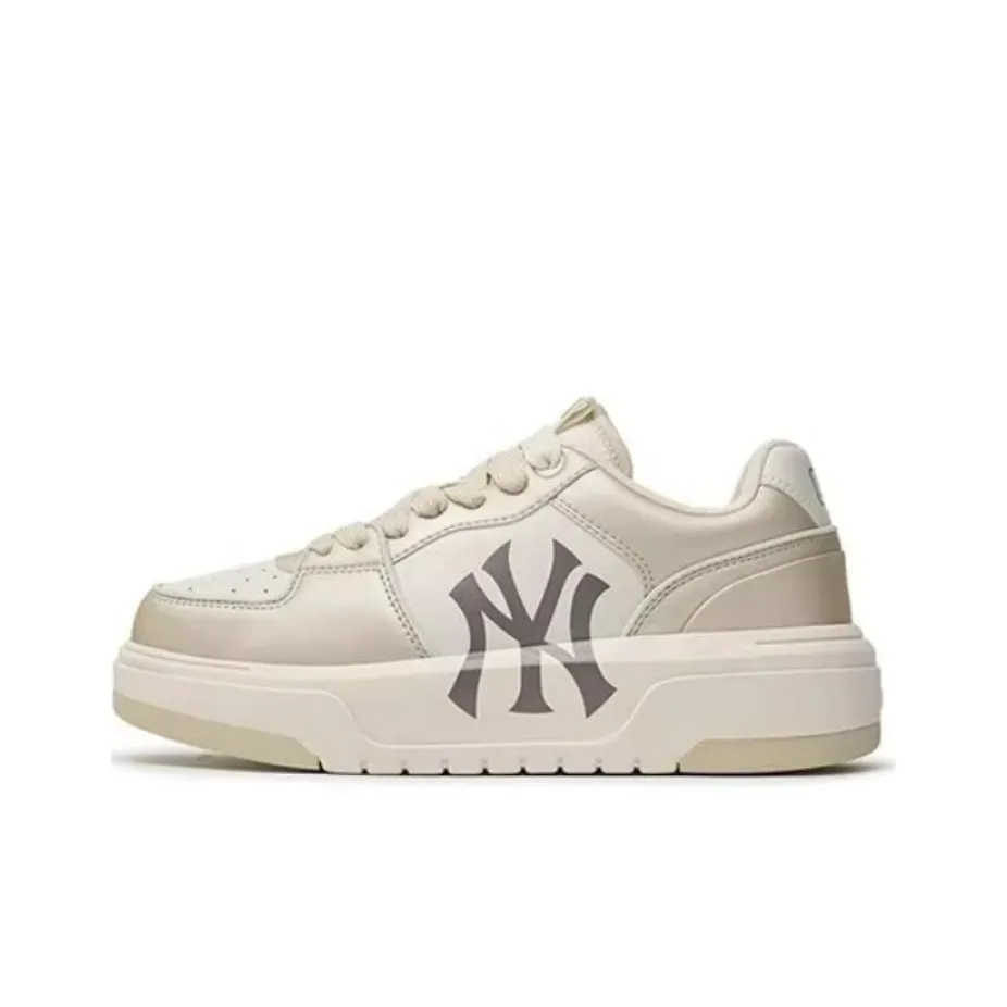 MLB Chunky Liner 24SS Los Angeles Dodgers Anti Slip Wear Resistant Low Top Skateboard Shoes Unisex Light Gold