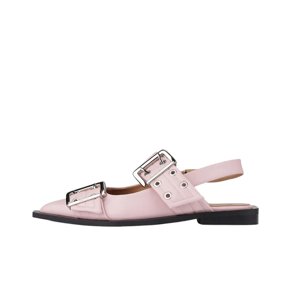 GANNI Eyelet Detailed Buckle Ballerinas Women's