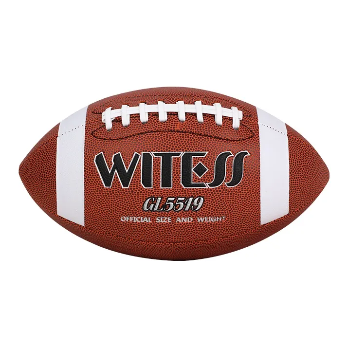 WITESS Rugby Ball PVC Material Indoor And Outdoor Size 3/6 Size 9 Three Specifications Brown