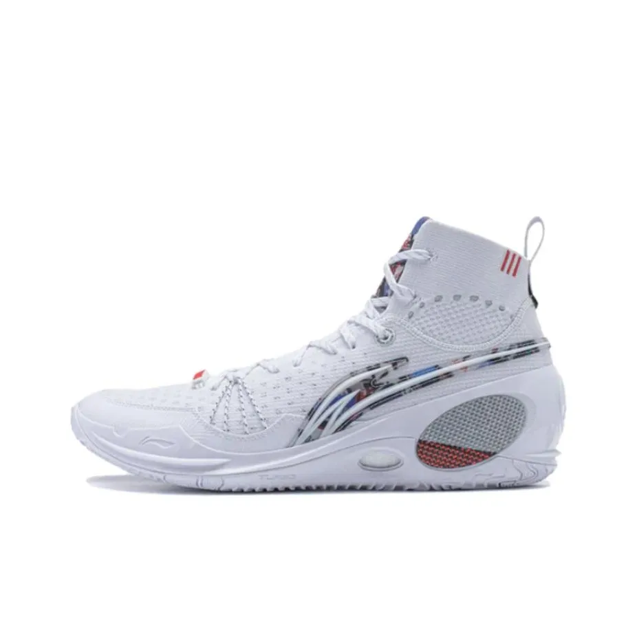 LiNing Wade 808 Ultra Abrasion Resistant Breathable High Top Basketball Shoes Men's White