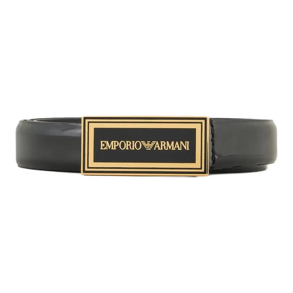 EMPORIO ARMANI Logo buckle Leather Belt