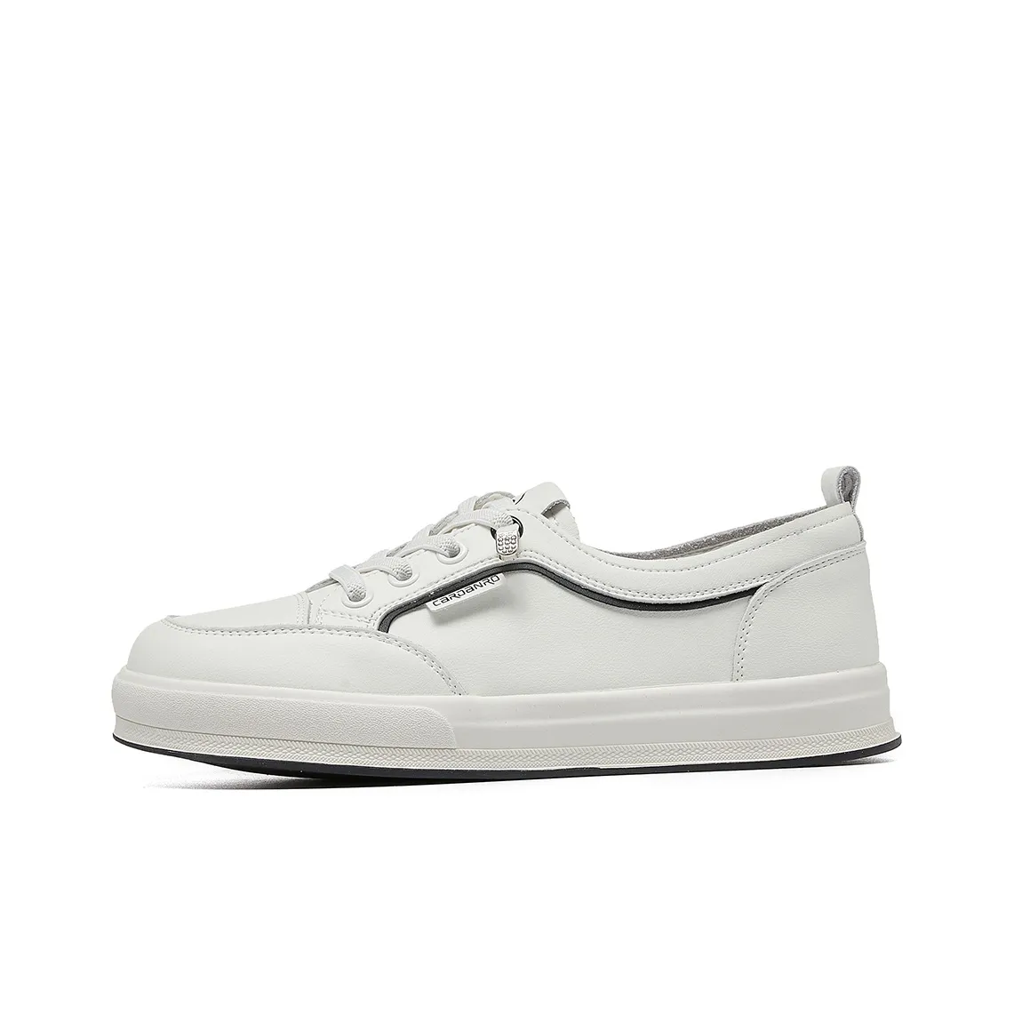 CARDANRO White Sneakers For Women's Low Top Elastic Band Skateboard Shoes Women's Beige 2024 Summer