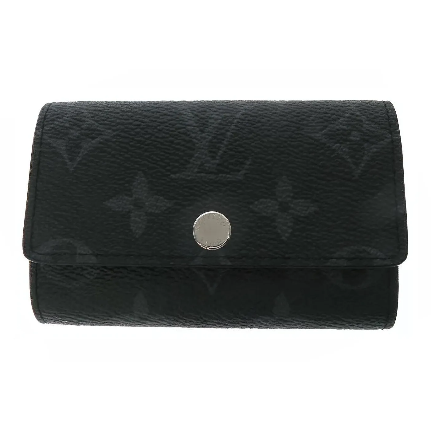 LOUIS VUITTON Coated Canvas With Leather Trim Canvas Bag Key Pouch Regular Men's Black